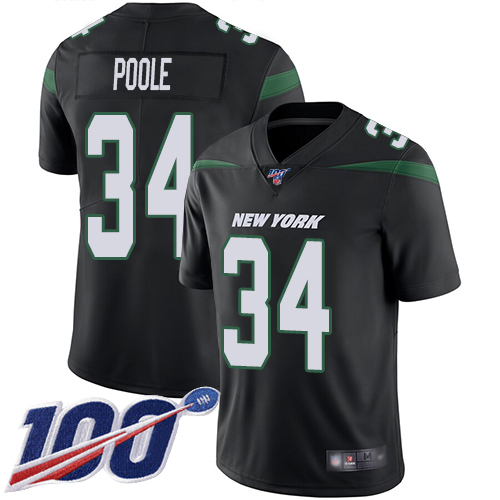 New York Jets Limited Black Men Brian Poole Alternate Jersey NFL Football #34 100th Season Vapor Untouchable->nfl t-shirts->Sports Accessory